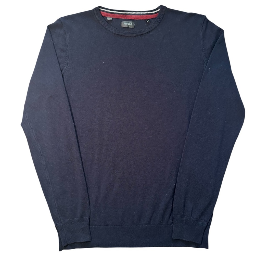 Buffalo David Bitton Men's Blue Sweater Crewneck Knit Business Casual